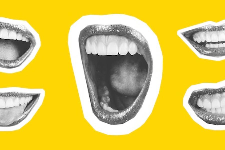 Pop art illustration of lips