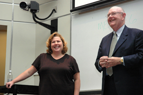 Lisa Friis and KU Chancellor Hemenway