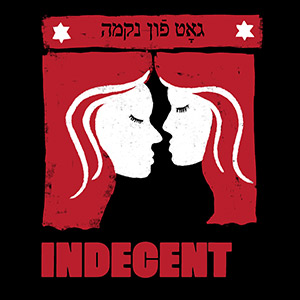 KU Theatre 'Indecent Logo' with two women facing each other