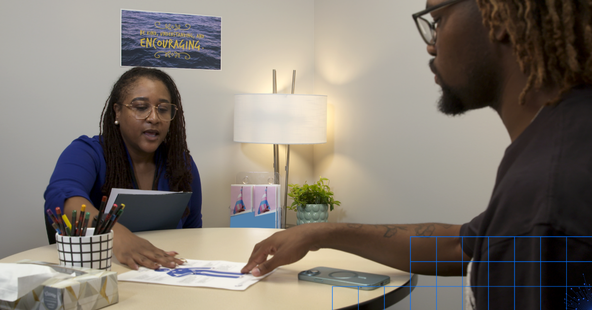 Social Welfare professor Kortney Carr talks through a substance use screening tool.
