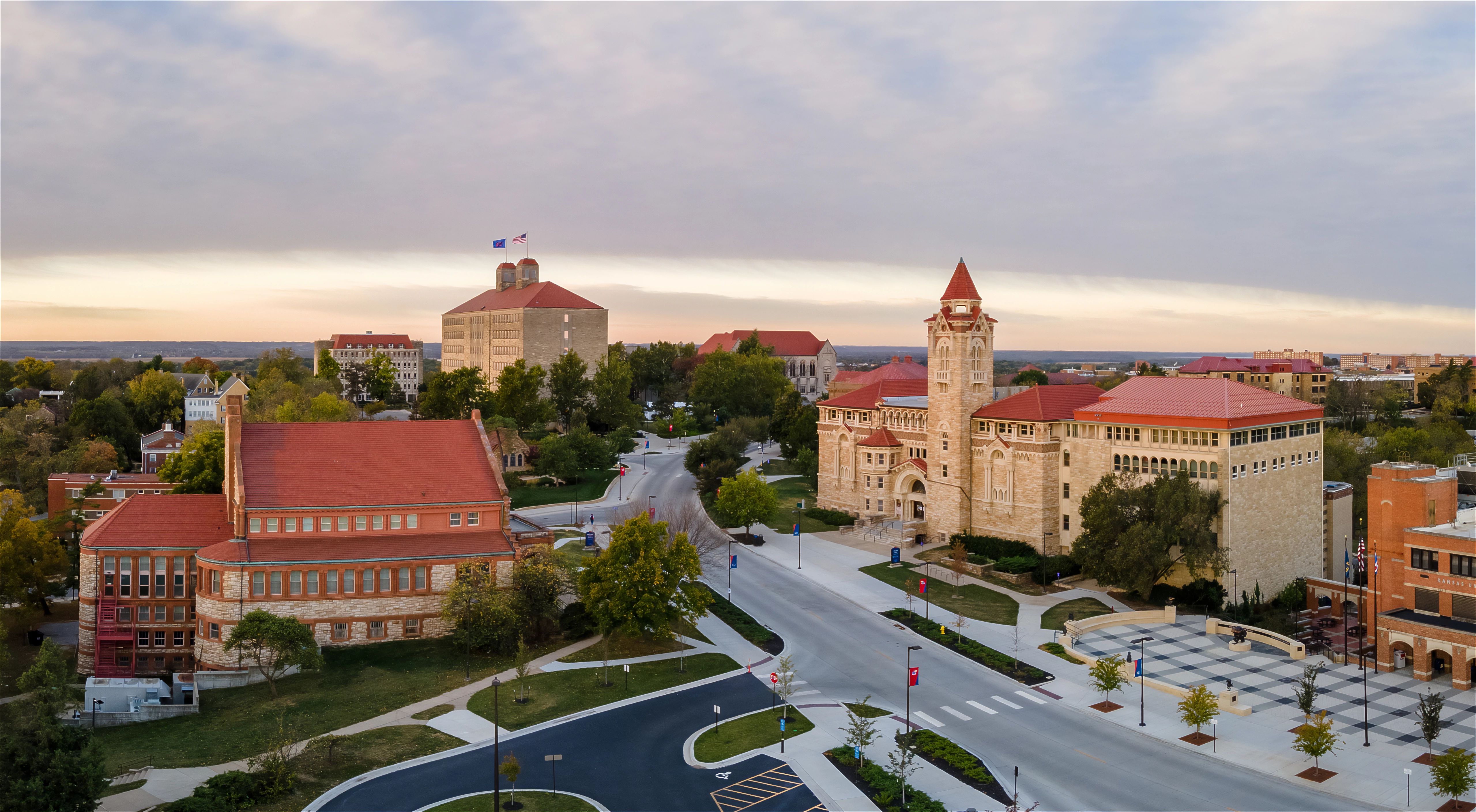 Ariel view of campus from the northeast