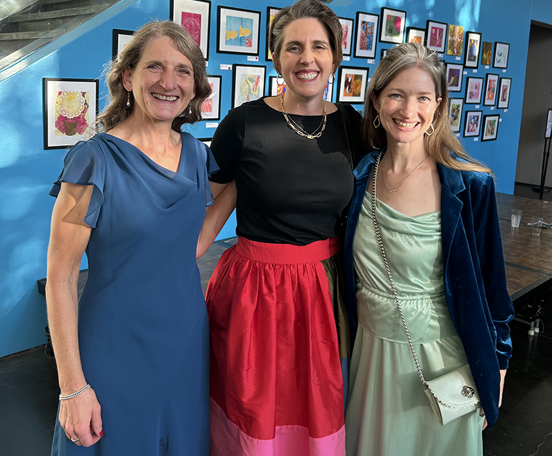 Beth Embry (center) and Meredith Bagwell-gray with a friend. 