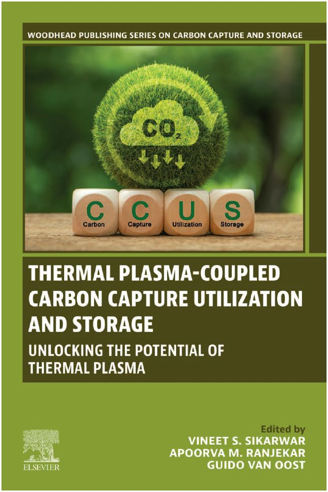 book cover with title on green background and graphic illustrating carbon capture