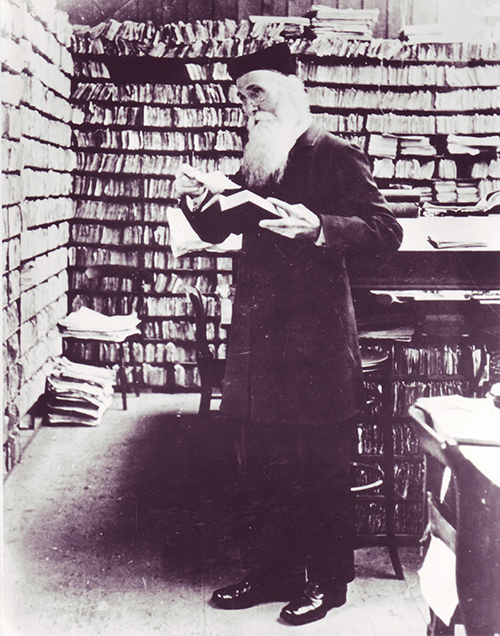 James Murray in his scriptorium, sometime prior to 1910. Credit: Photographer unknown, public domain