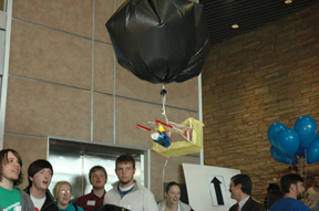 A dirigible shows promise at takeoff