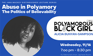 Promotional event flier with photo of Alicia Bunyan-Sampson and text 'Polyamorous Black Girl'