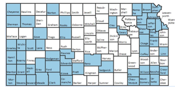 map of Kansas counties
