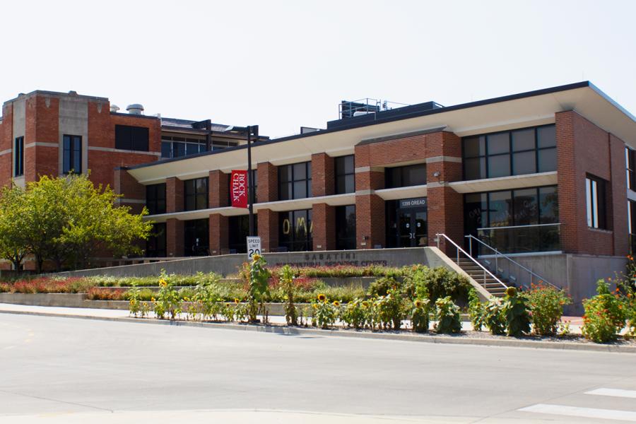 An external shot of the Sabatini Multicultural Resource Center and Kansas Memorial Union.