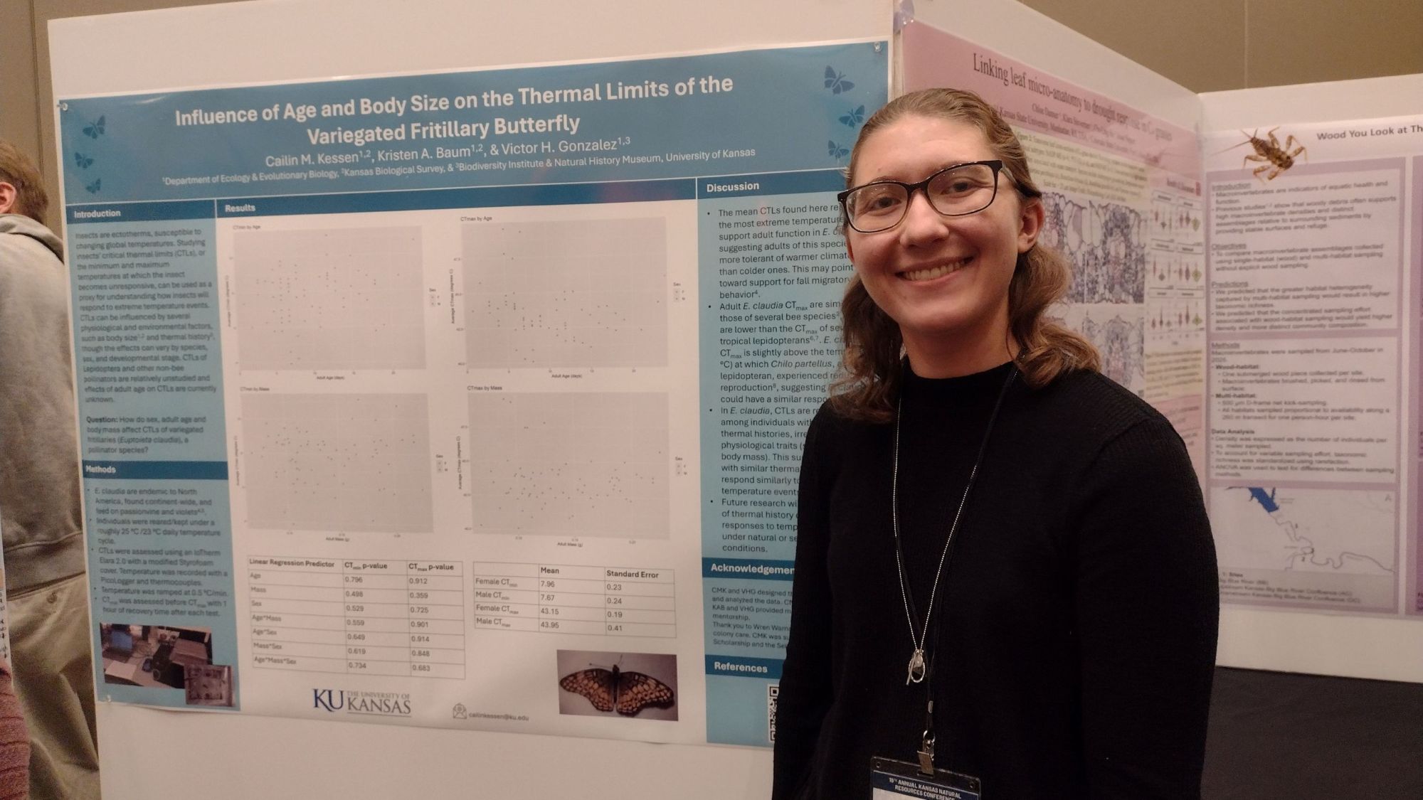 EEB Graduate Student Cailin Kessen received Best Poster Award at the Kansas Natural Resource Conference in Manhattan, Kan.