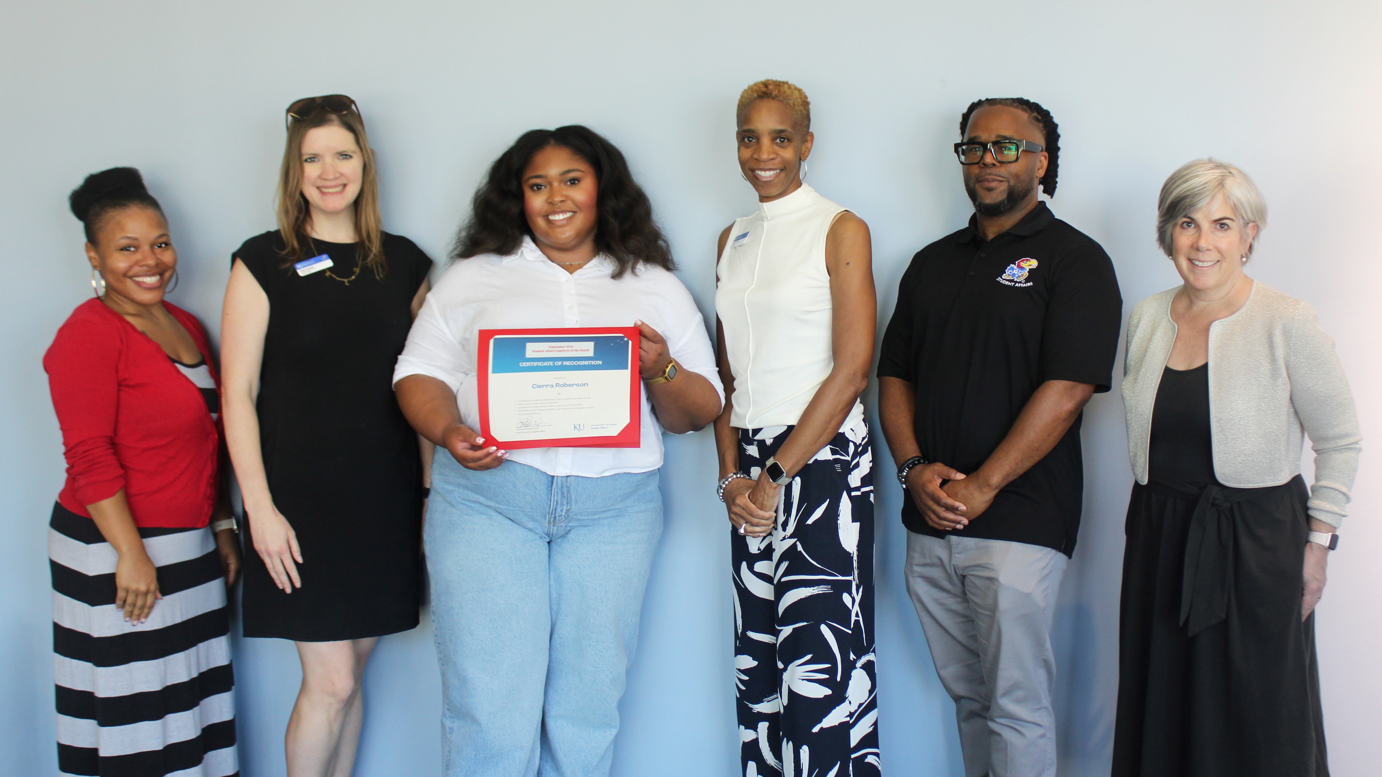 Left to Right: Jordan Brandt, Katie Treadwell, Cierra Roberson, Tammara Durham, Kevin Joseph, Jennifer Wamelink