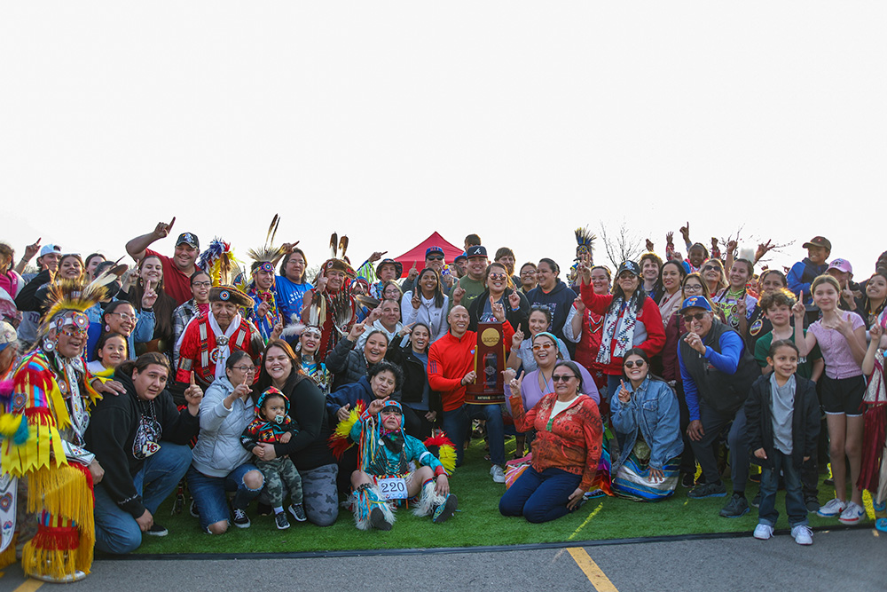 Group photo of individuals at the 2022 FNSA powwow event. Credit: Laura Kingston.