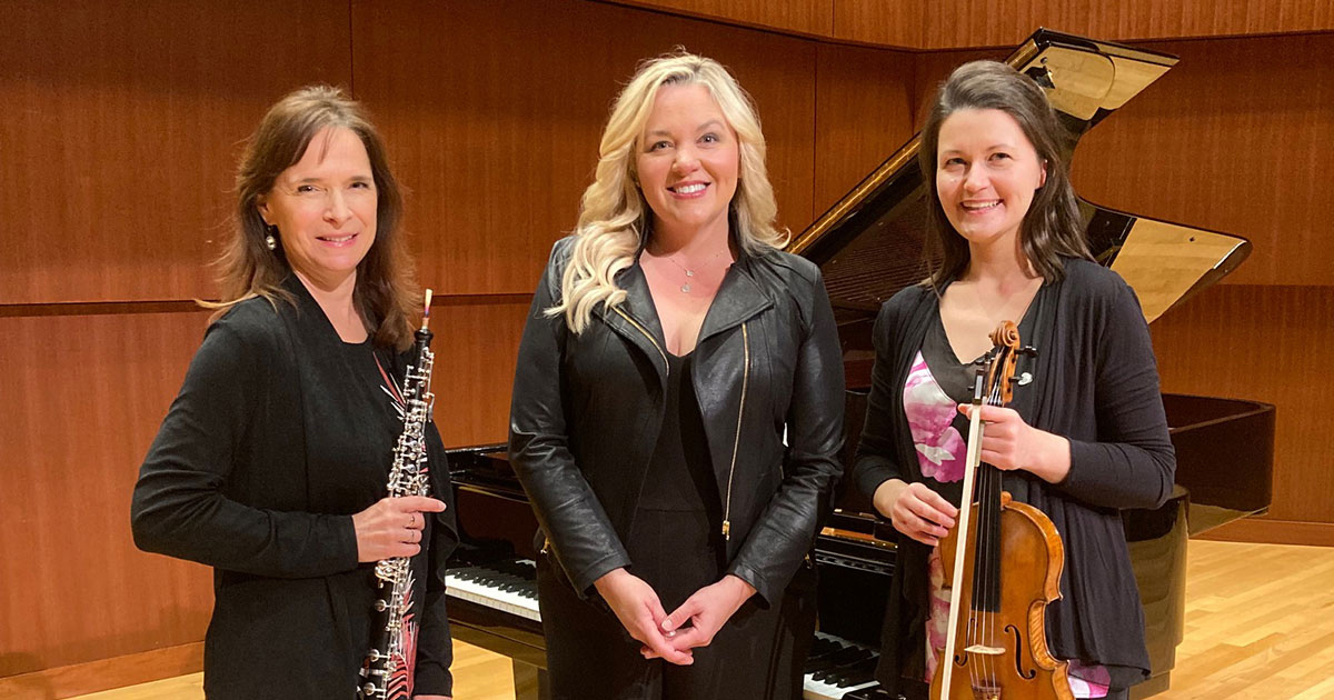 The NAVO Trio are (from left) Margaret Marco, Ellen Sommer and Véronique Mathieu.