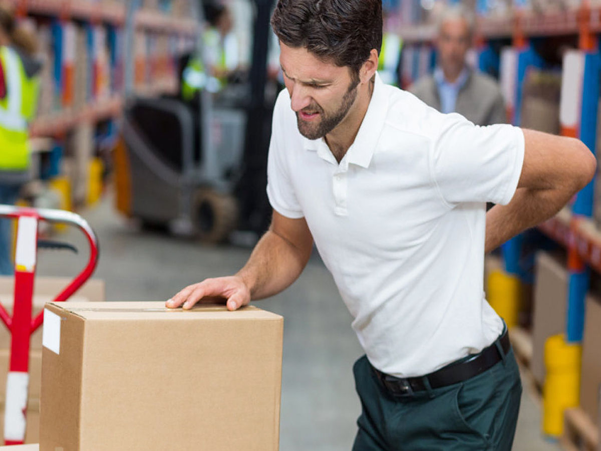 Worker with sore back