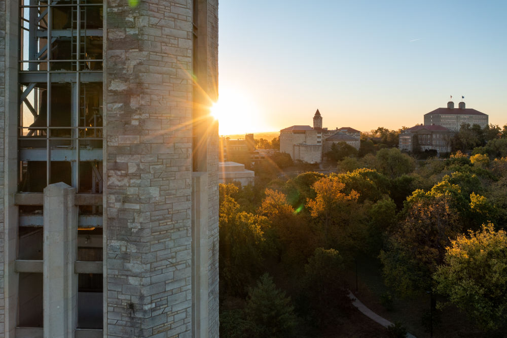 sunrise campanile on KU Lawrence campus