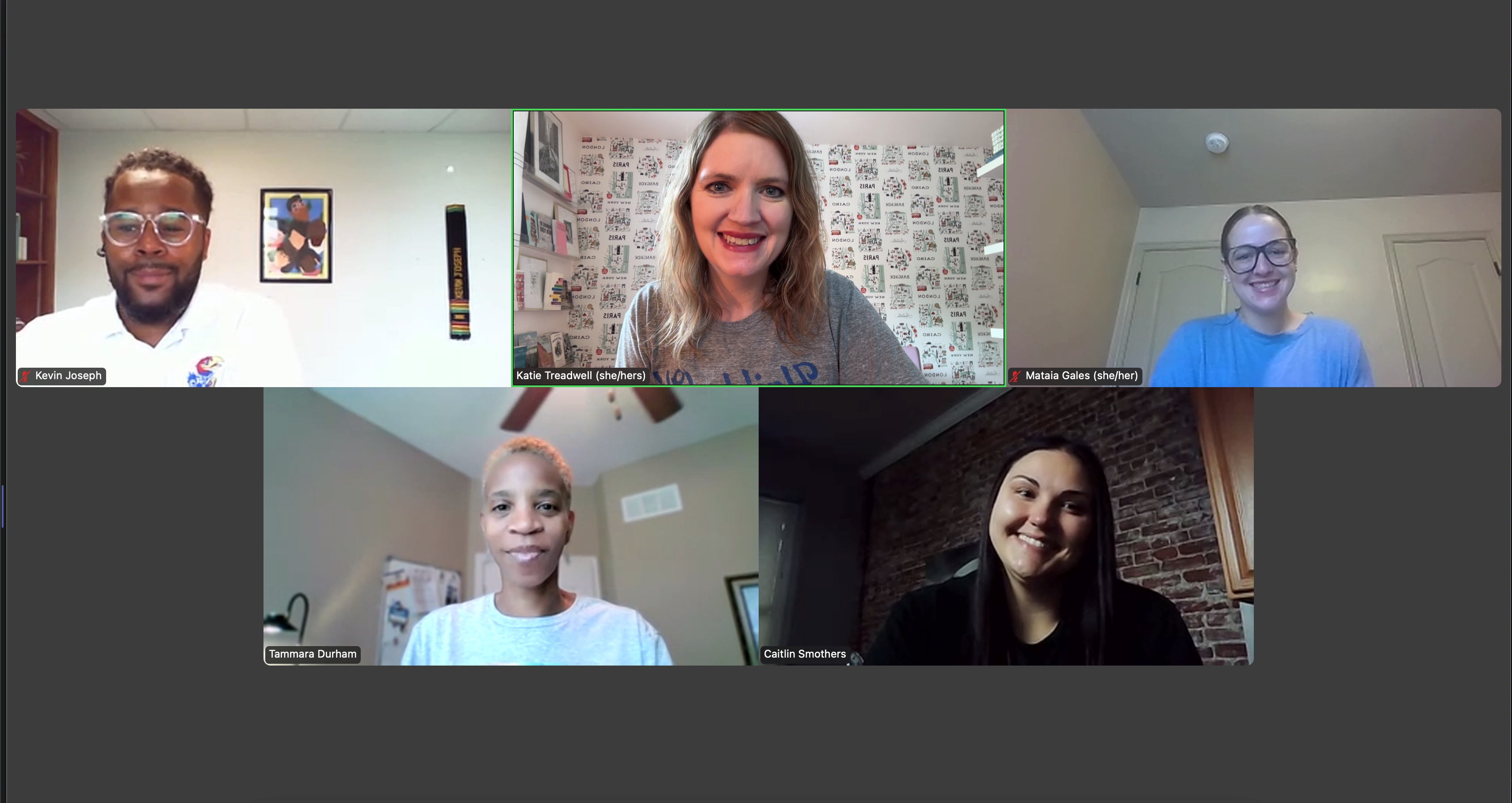 Top, from left to right: Kevin Joseph, Katie Treadwell, Mataia Gales. Bottom, from left to right: Tammara Durham, Caitlin Smothers