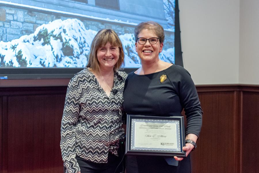 Sara E. Morris, Head of Collections Strategy and Development, was recognized with an award for her excellence in professional performance.