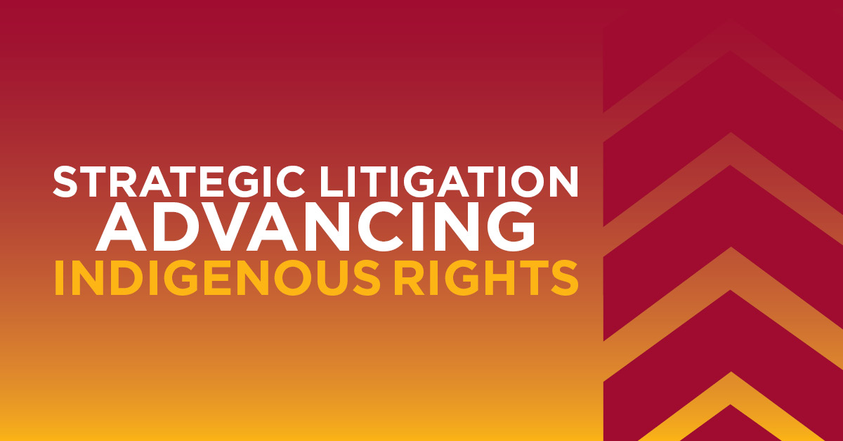 Logo for symposium. Text reads: 'Strategic Litigation Advancing Indigenous Rights.'