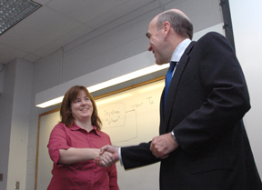 Sara Wilson and KU Provost Richard Lariviere