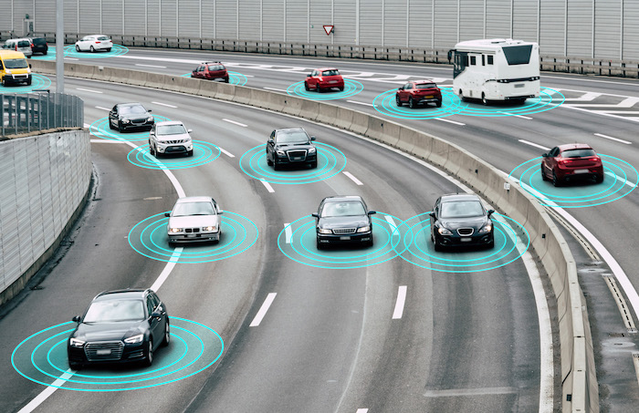 IStock image of smart cars on highway.