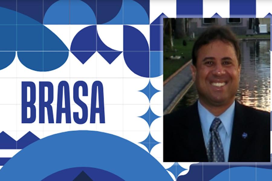 Brazilian Studies Association (BRASA) logo with image of Luciano Tosta inset.