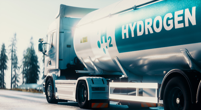 tanker truck carrying hydrogen