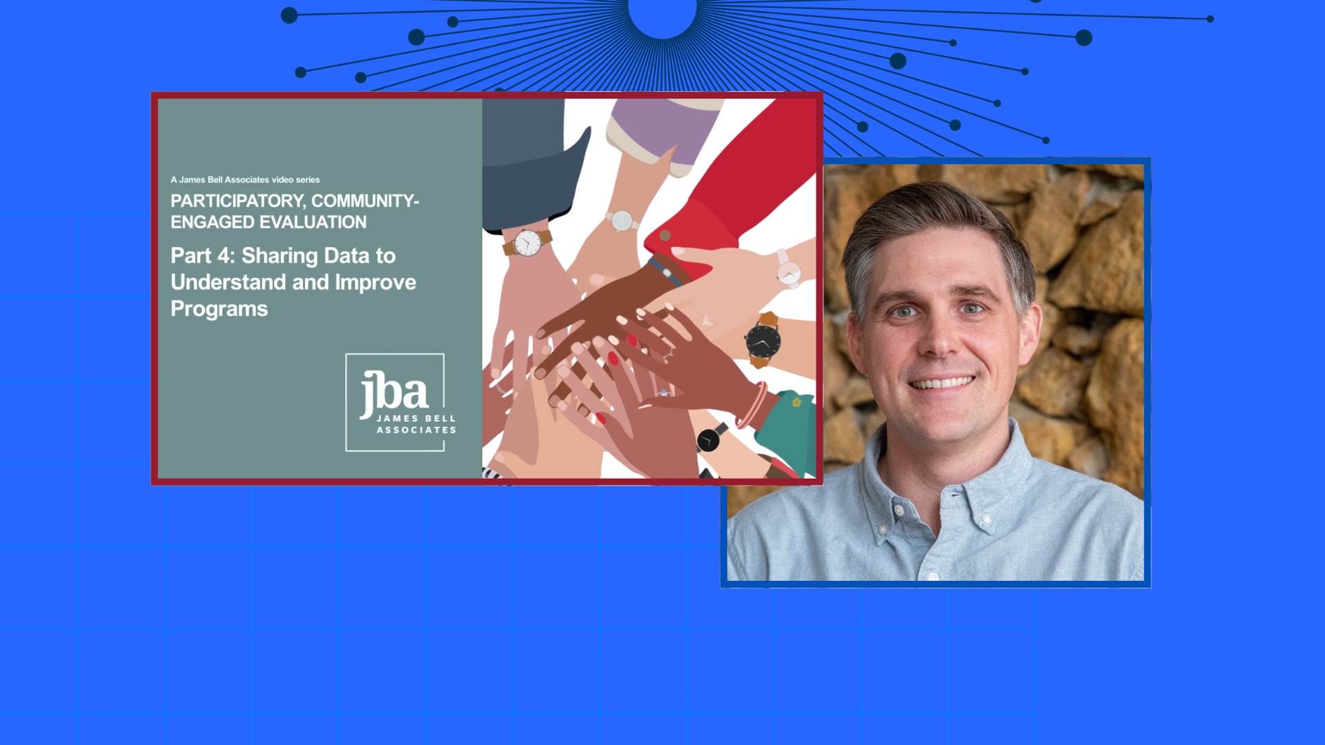 Jared Barton and screenshot of the webinar opening
