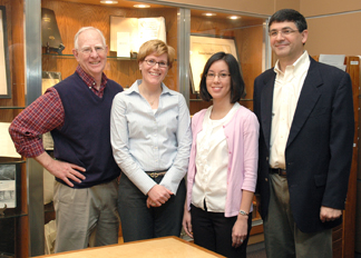 Distinguished Professor Stanley Rolfe, Assistant Professor Caroline Bennett, graduate student Temple Richardson and Associate Professor Adolfo Matamoros