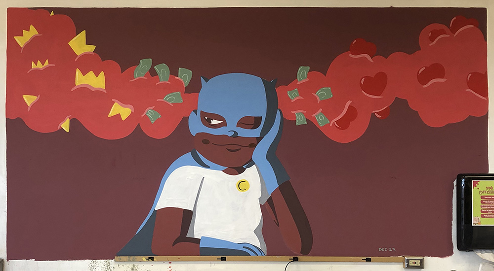 Mural by Devin Edwards, a 2022 Rocket Grant recipient.