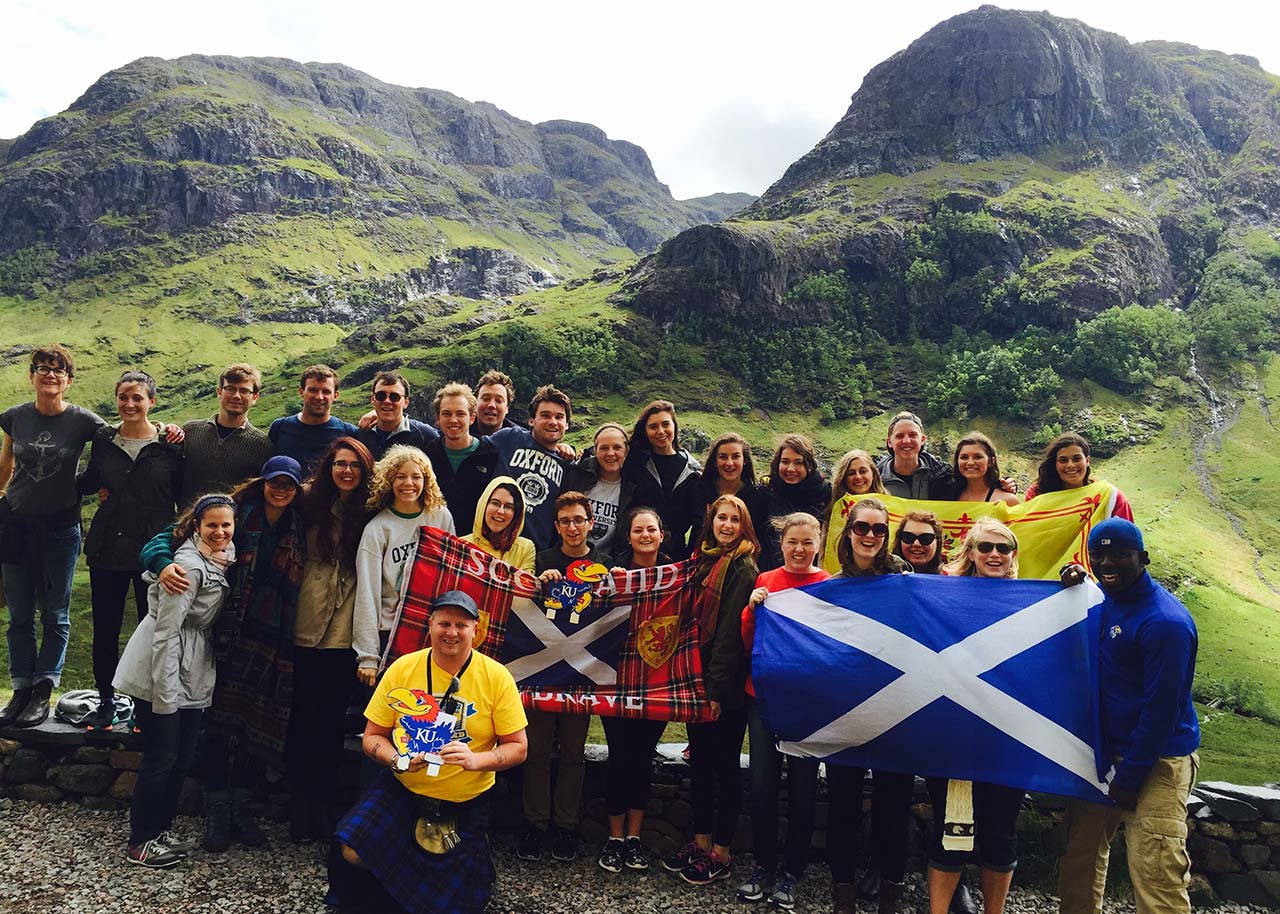 Students traveling in Scotland while on a study abroad program with Mary Klayder