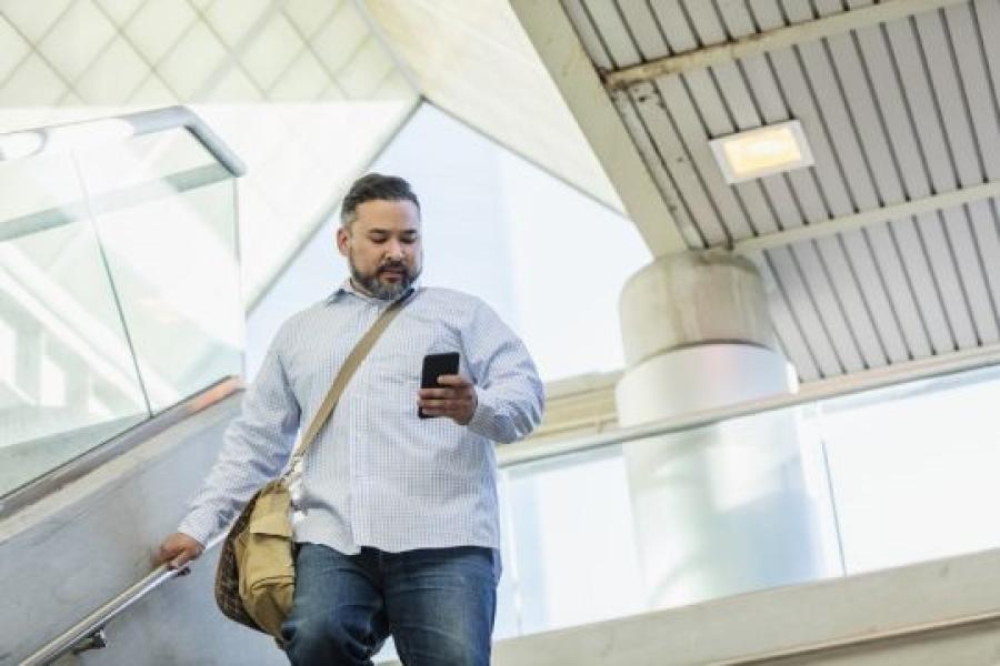 Distracted walking man