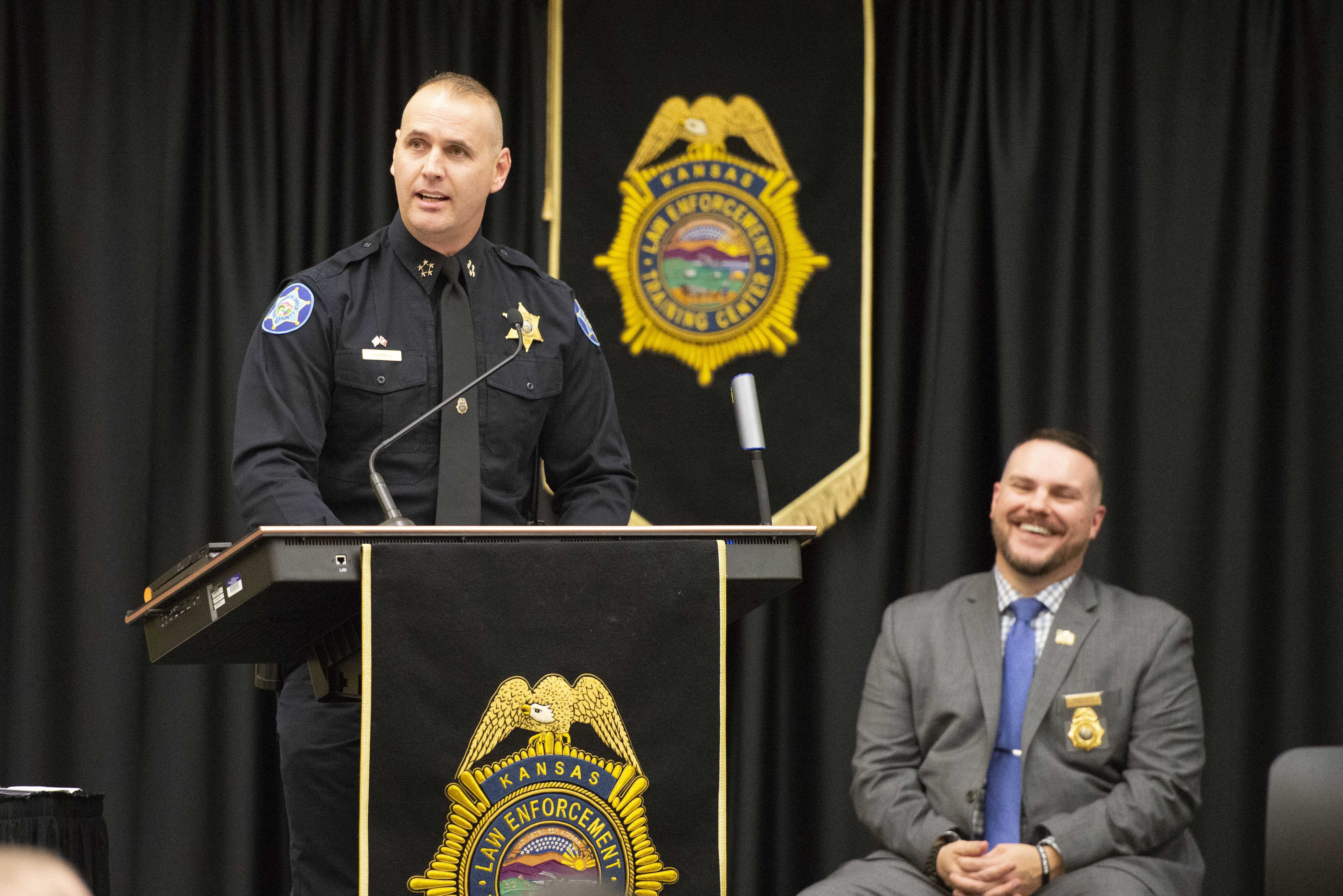 Sheriff Darrian Campbell speaking at 261st Class Graduation