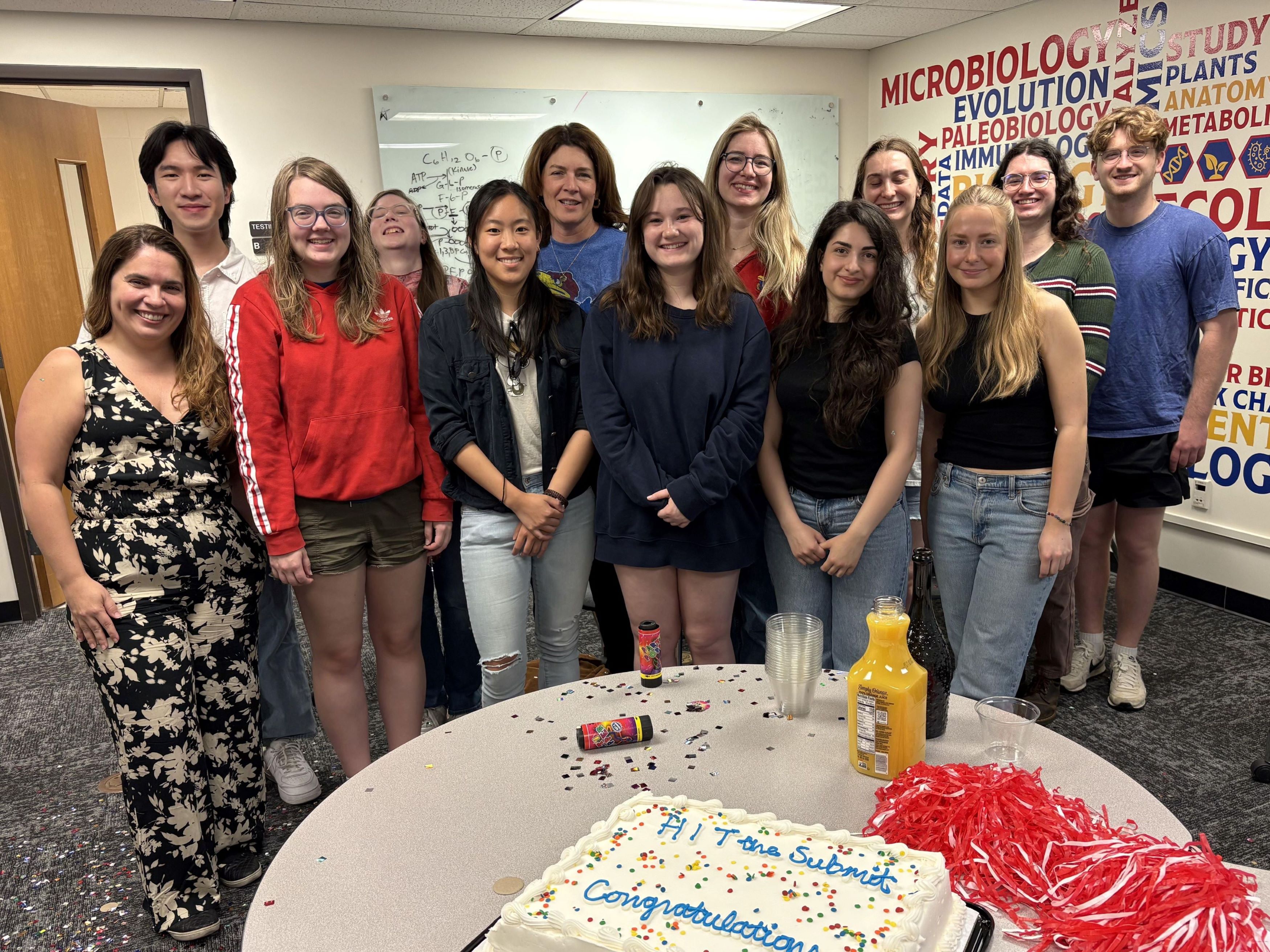 Dr.Ferreira (Left) Dr. Hotze (center) and the 10 students and GTA