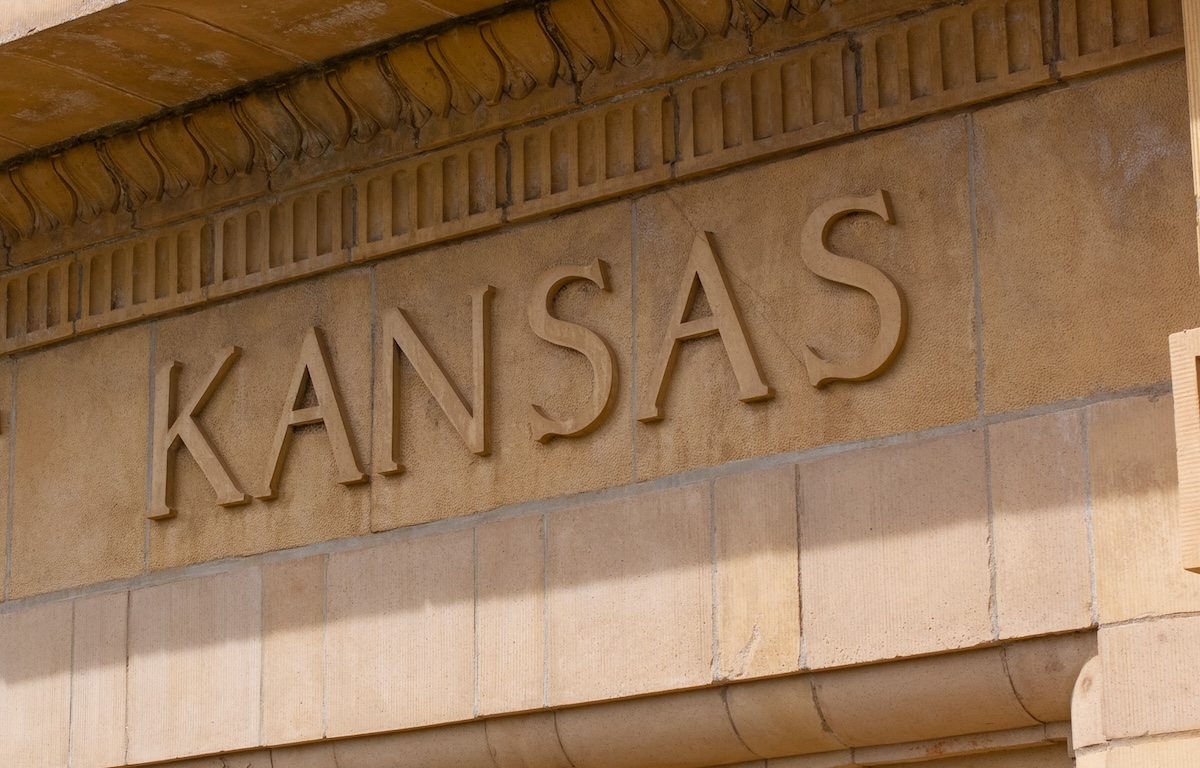 Kansas wording on lintel of Strong Hall