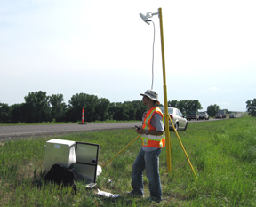 Sensor to record actions of traffic approaching work zone