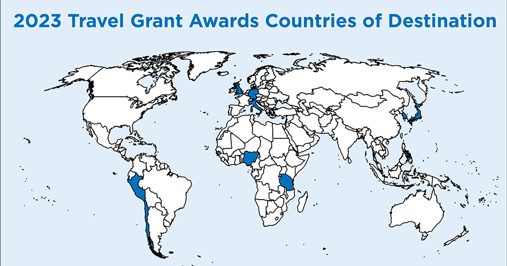 Travel grant map for 2023