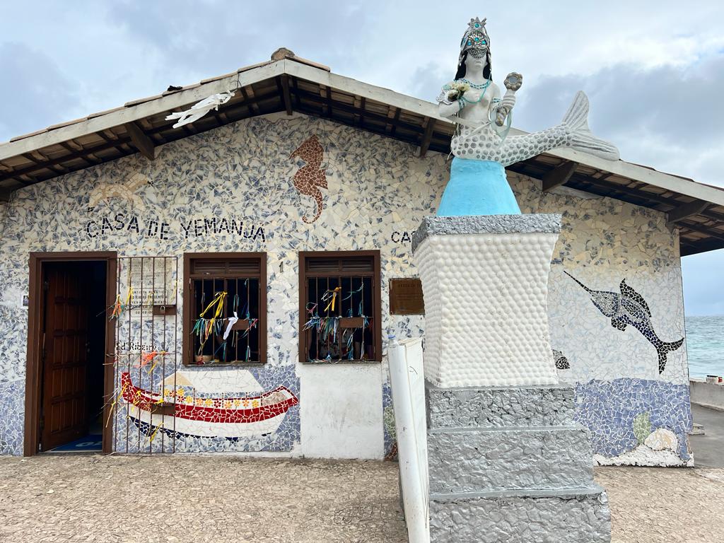 the “Casa de Yemanjá,” the “house” of Afro-Brazilian Orixá Yemanjá, in the neighborhood of Rio Vermelho in Salvador, Brazil.