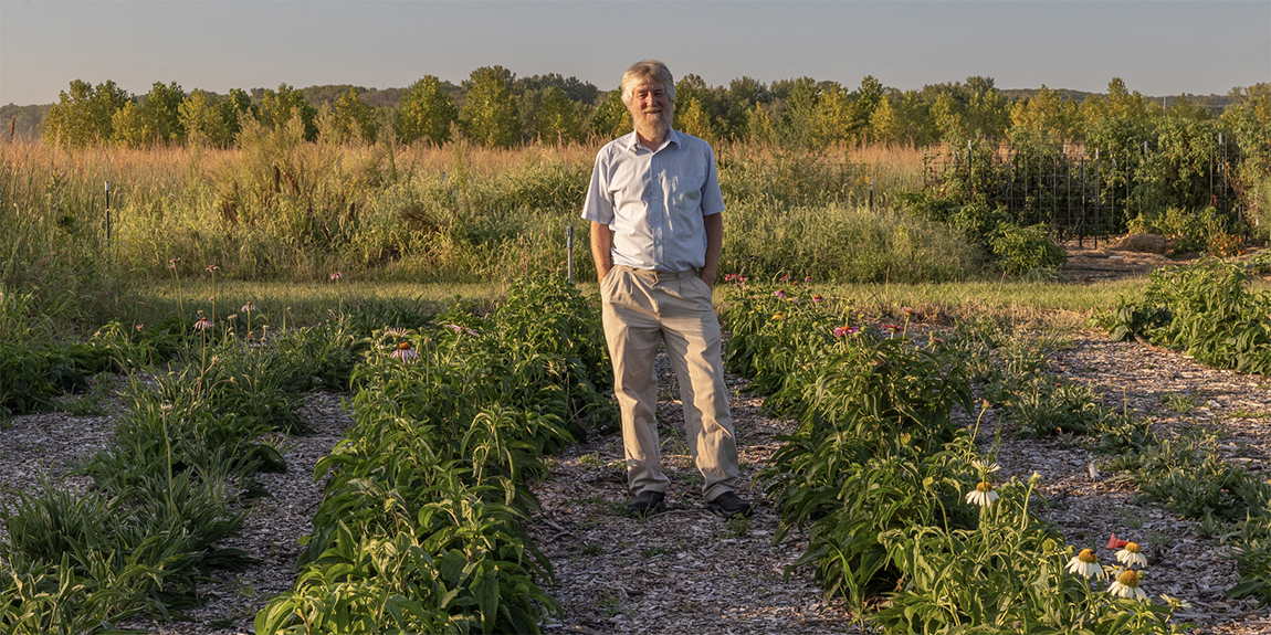 Kelly Kindscher at the KU Native Medicinal Plant Research Garden