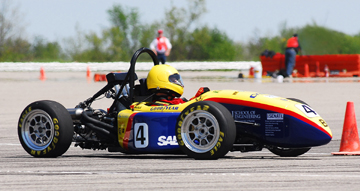 Jayhawk Motorsports car on the track