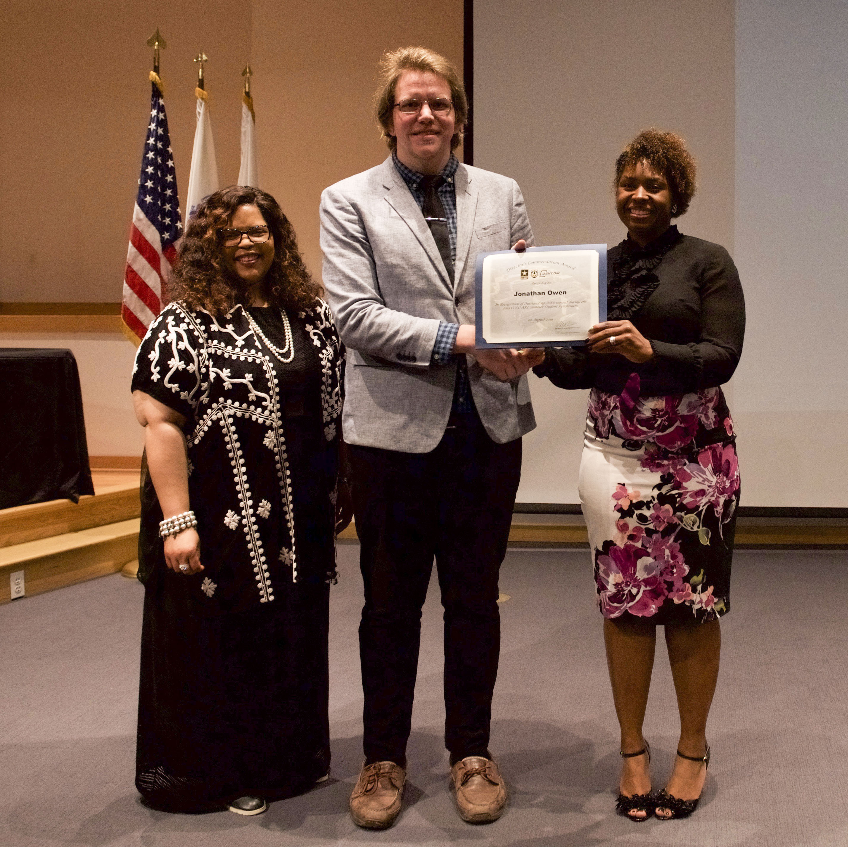 Jonathan Owen receiving award