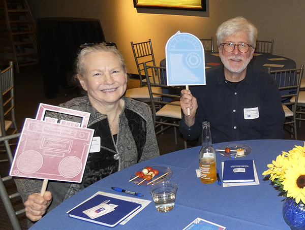 Tracy and Vic Harrison at table