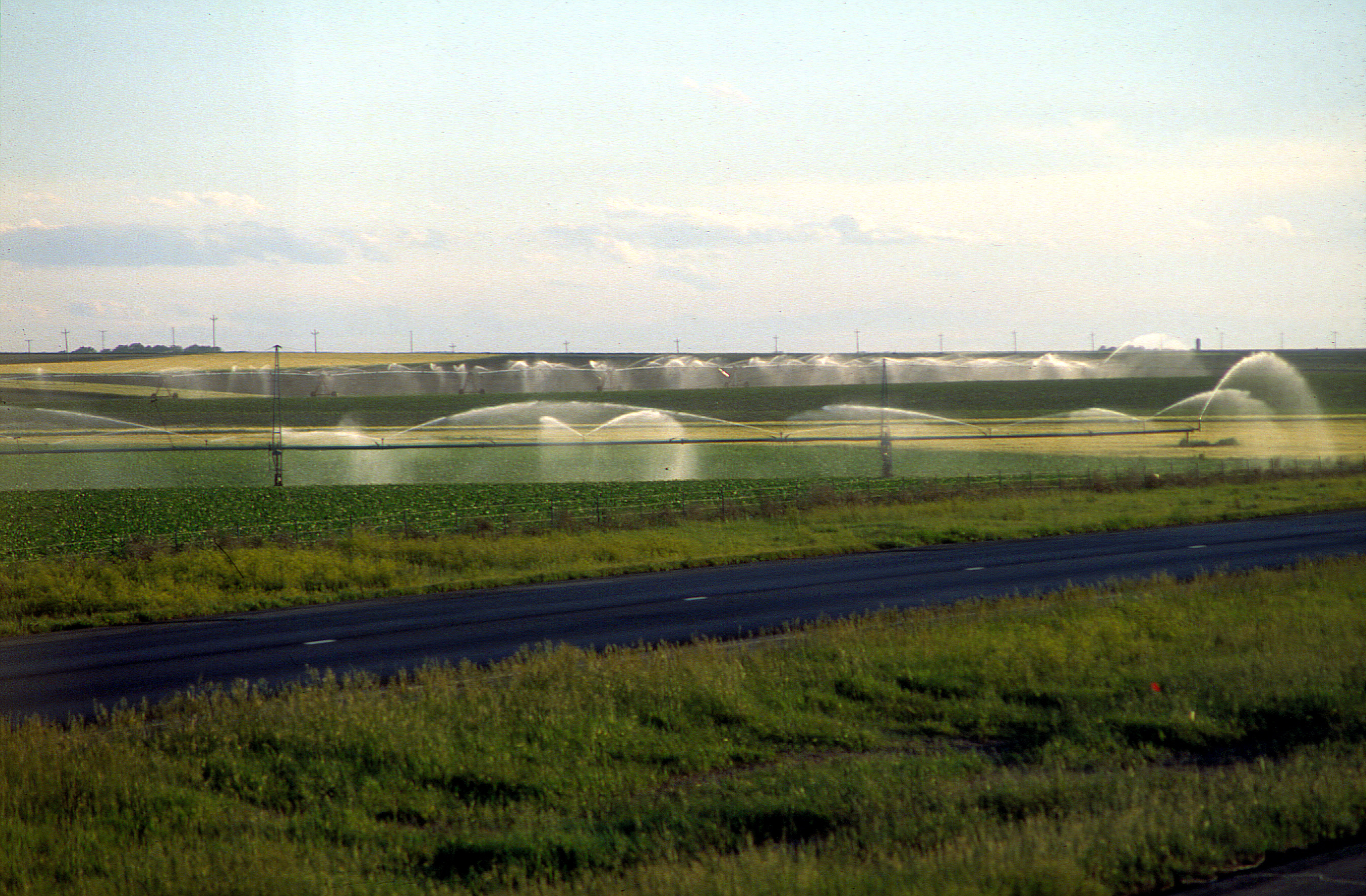 Center-pivot irrigation in western Kansas