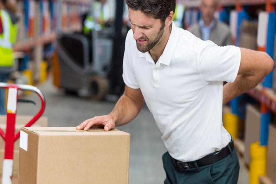 Worker with sore back