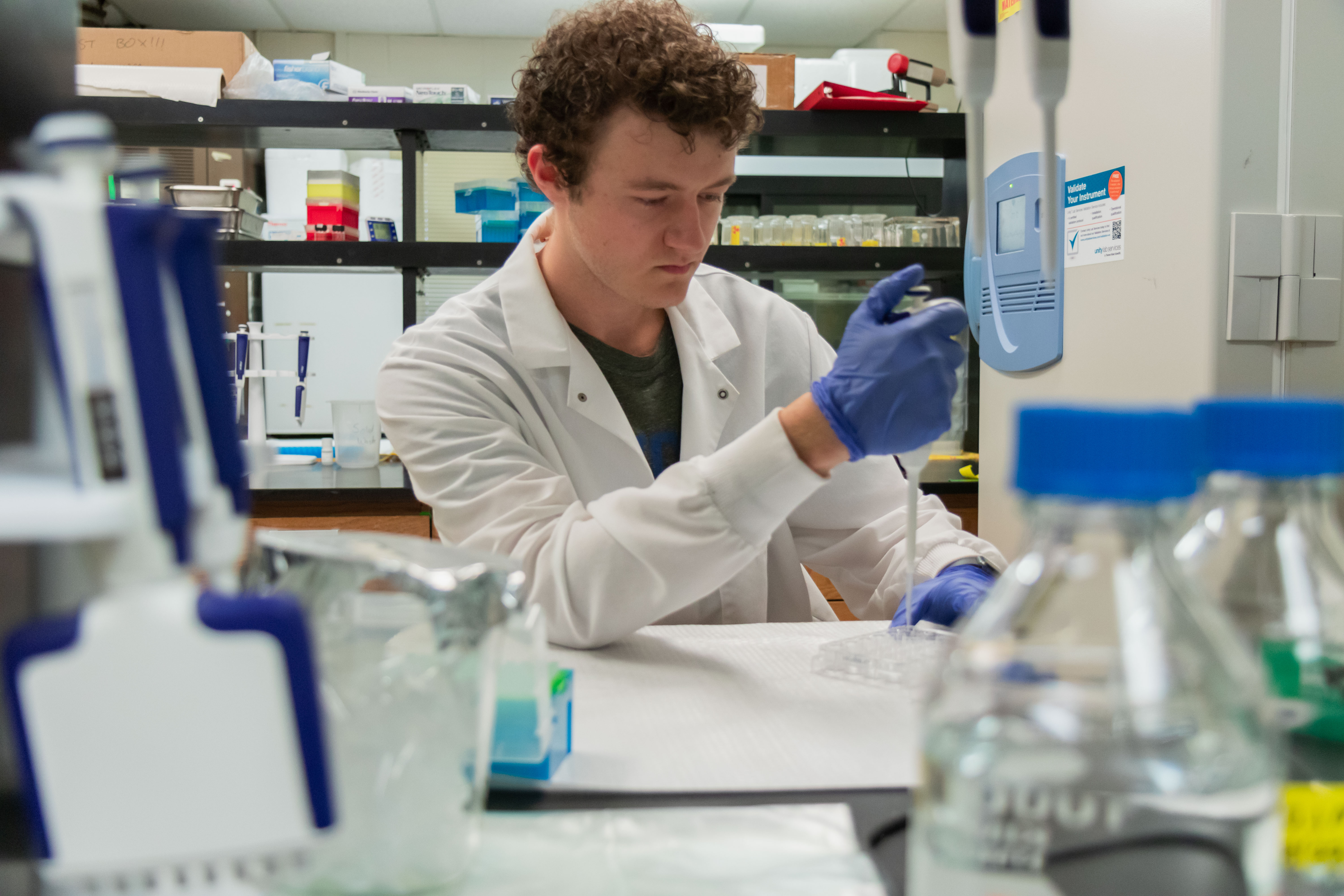 Jeff working in the lab