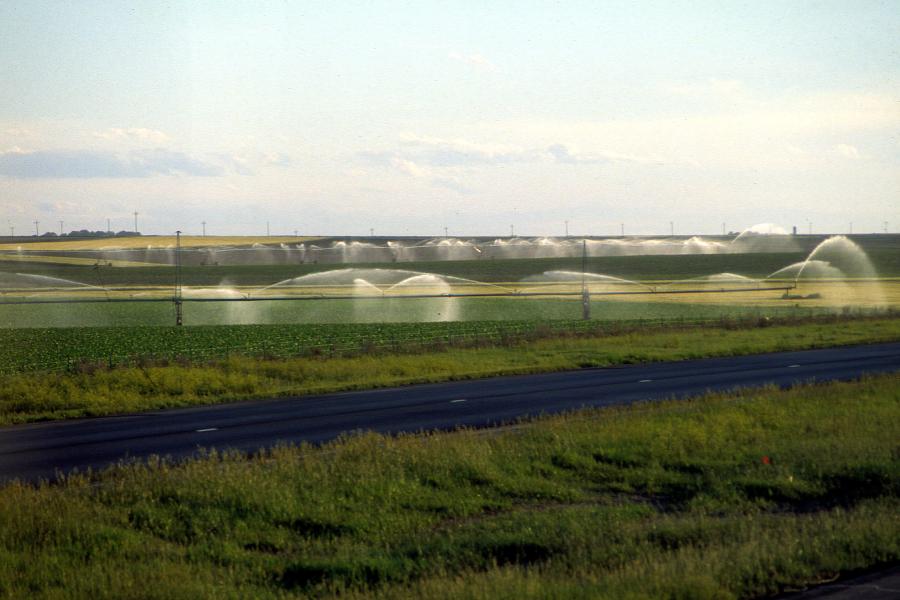 Center-pivot irrigation in western Kansas