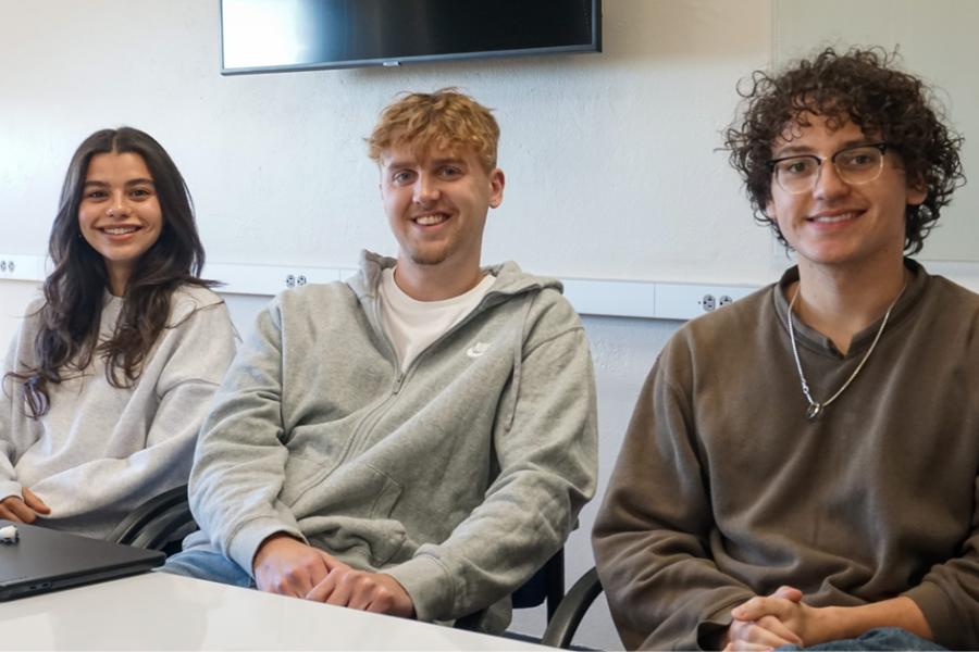 RJI Student Innovation Competition finalists: (left to right) Noorah Abdeljawad, Trey Myers, Lucas Gomez