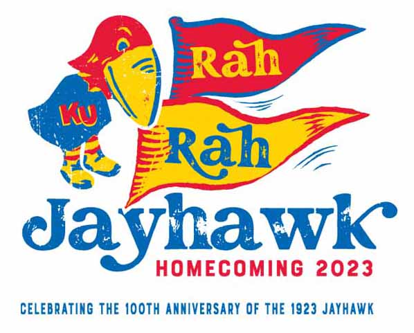 Rah Rah Jayhawk Homecoming logo 2023