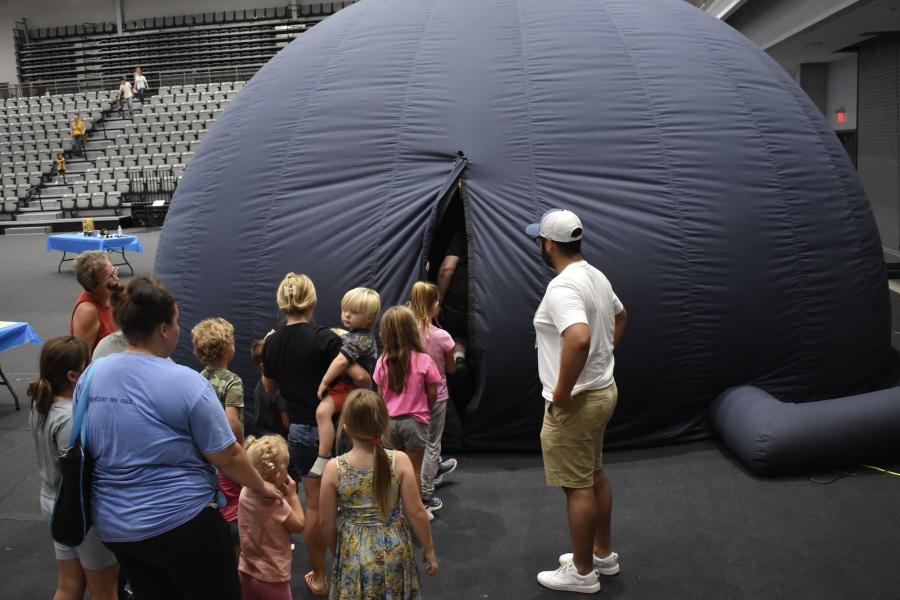 Visitors to KU's Planetarium