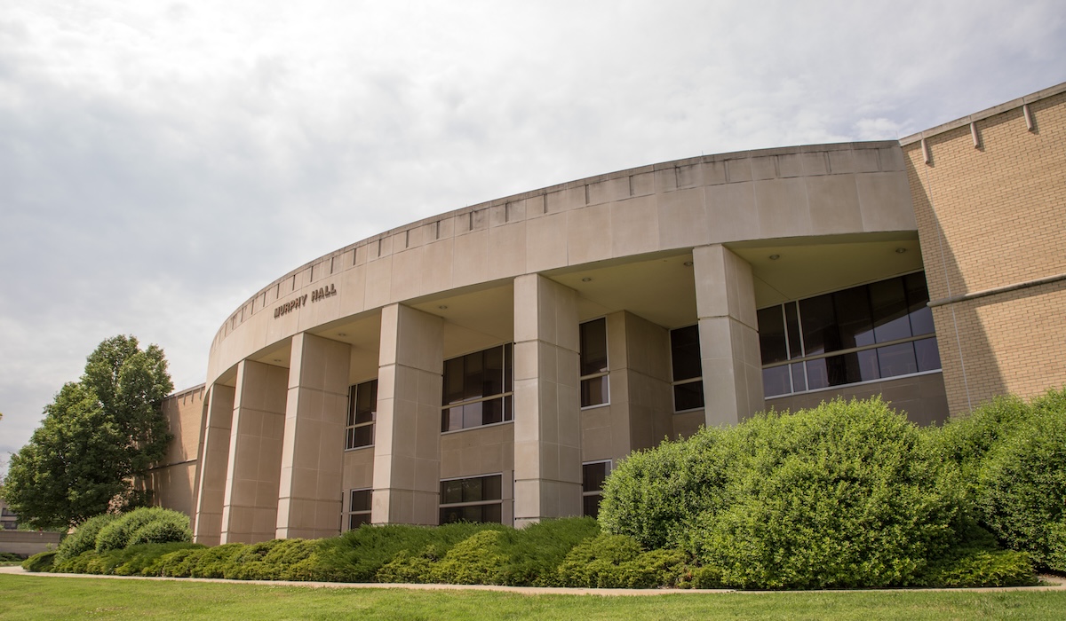 Exterior of Murphy Hall on the University of Kansas campus in Lawrence