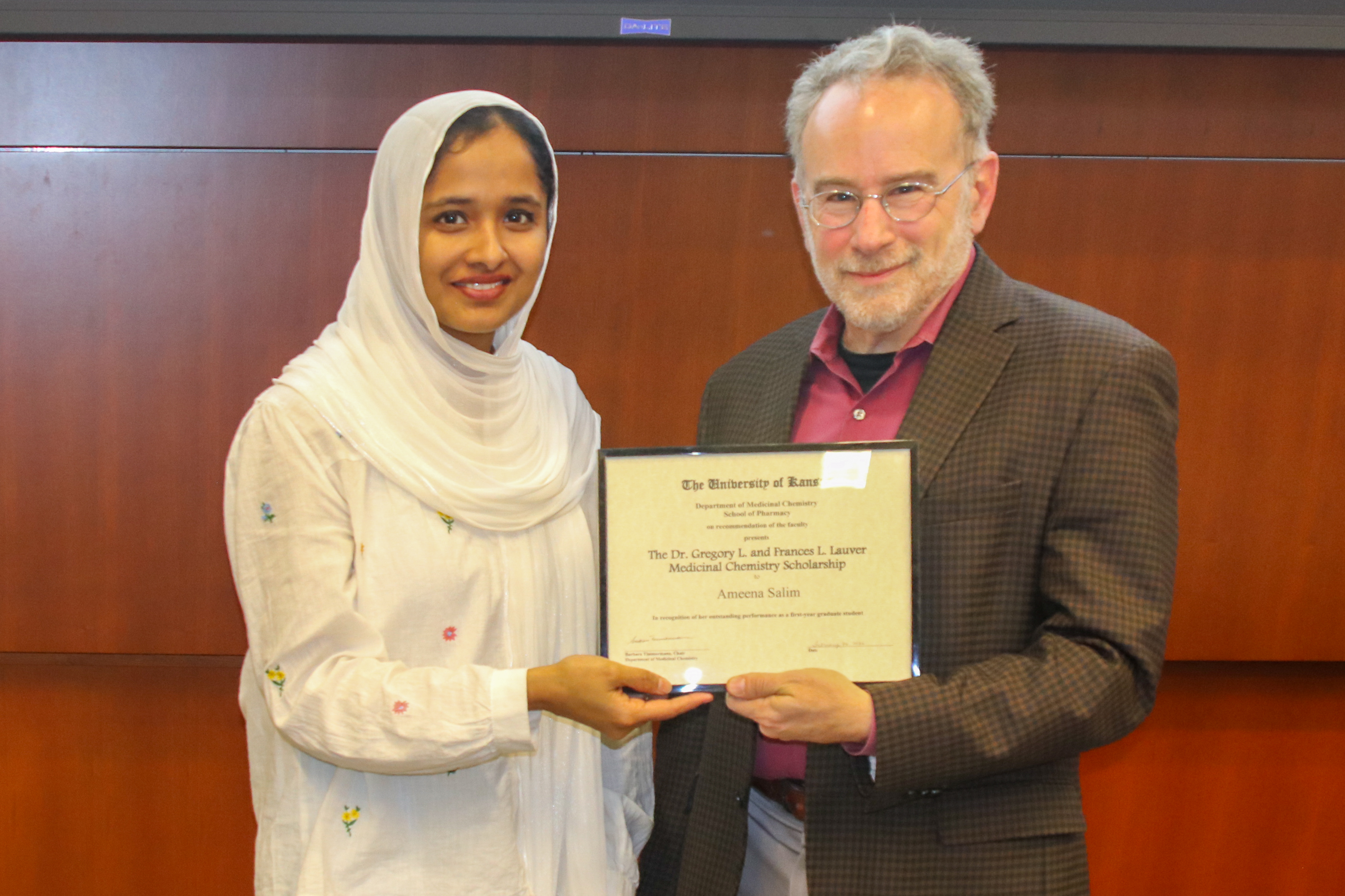 Ameena Salim and Dr. Michael Wolf