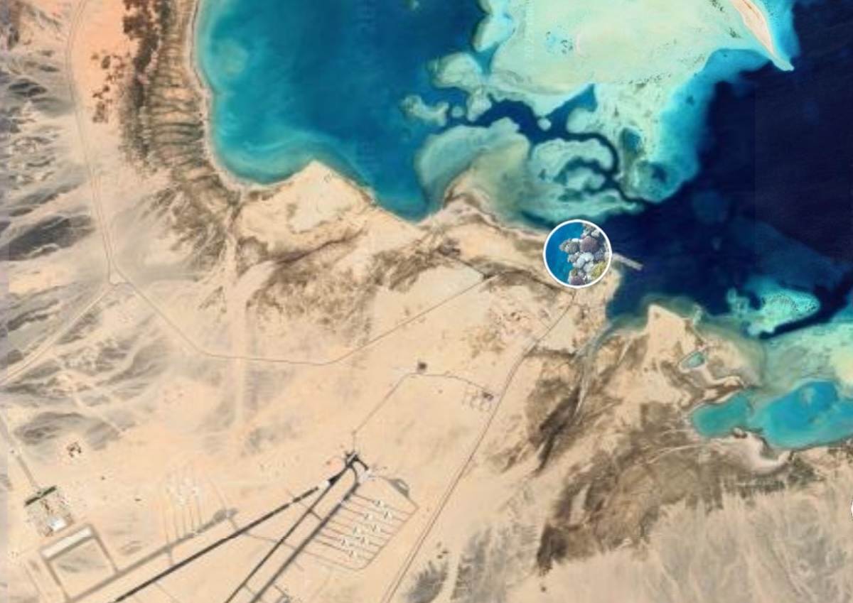 Satellite image of Berenice, an ancient port, on the Red Sea coast.